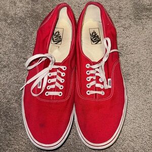Men’s size 14 red vans with laces